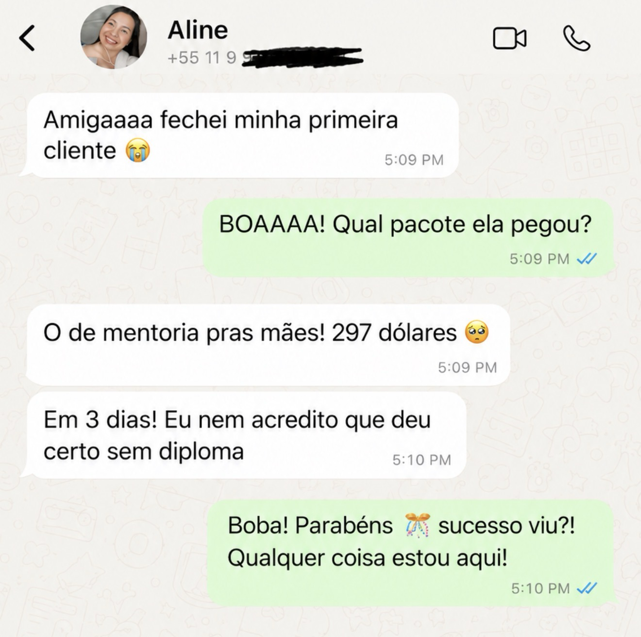 Print do WhatsApp — Aline